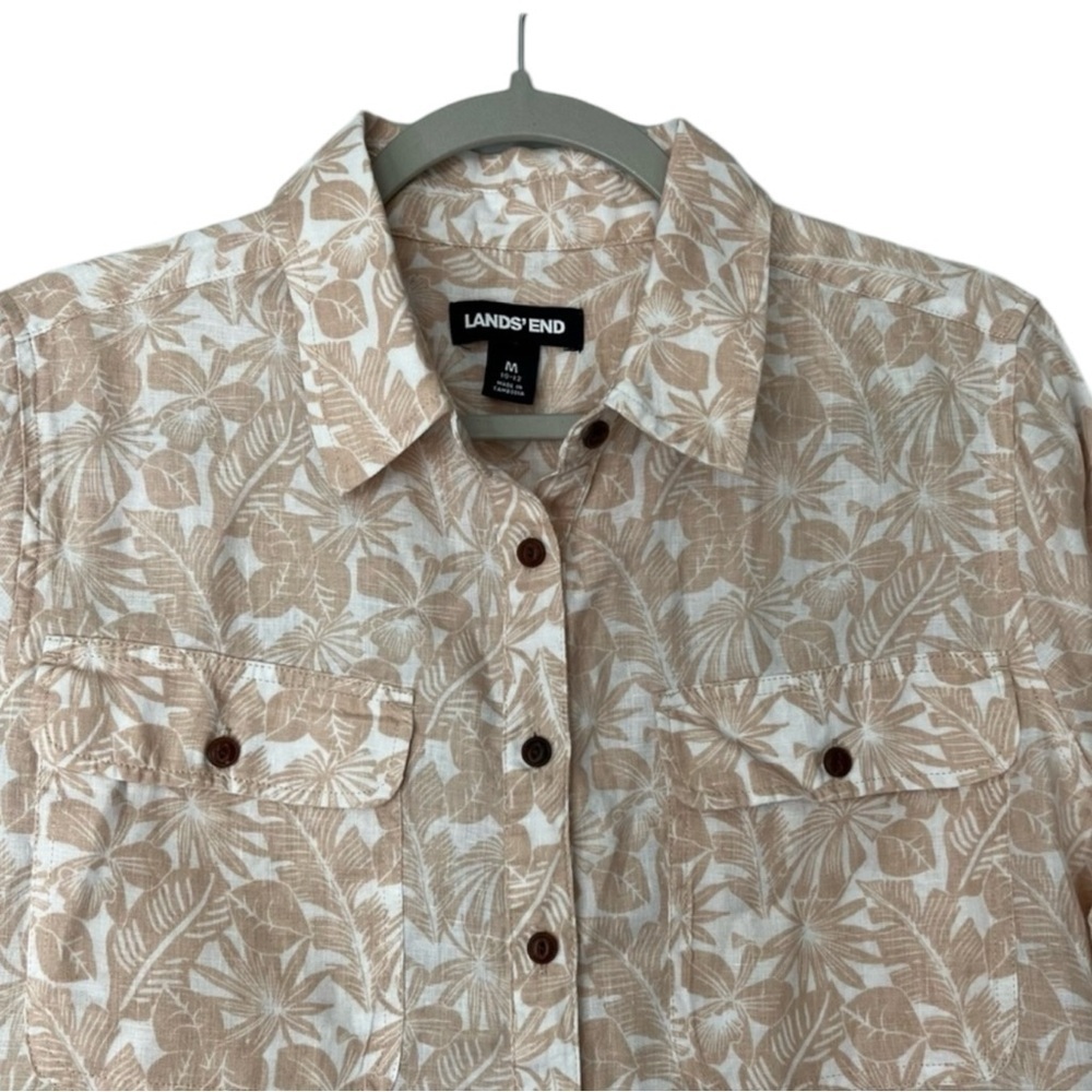Lands’ End | 100% Linen Button-down Sz M EUC - Picture 5 of 14